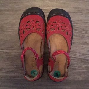 Red Mary Jane Flats